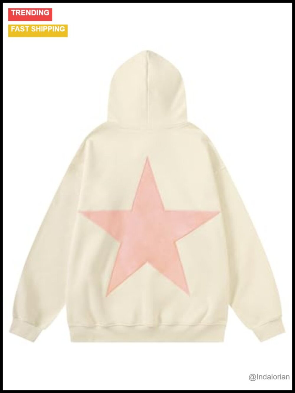 Aelfric Eden Star Hoodie Y2K Oversized Graphic Pullover Women Crewneck Black